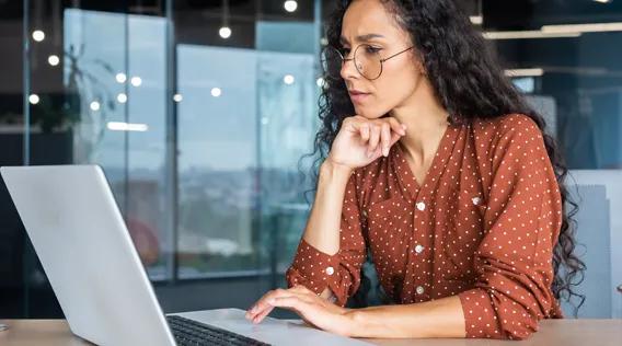 Girl working with laptop