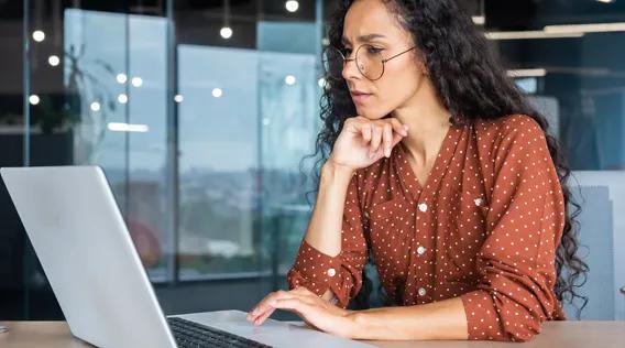 Girl working with laptop